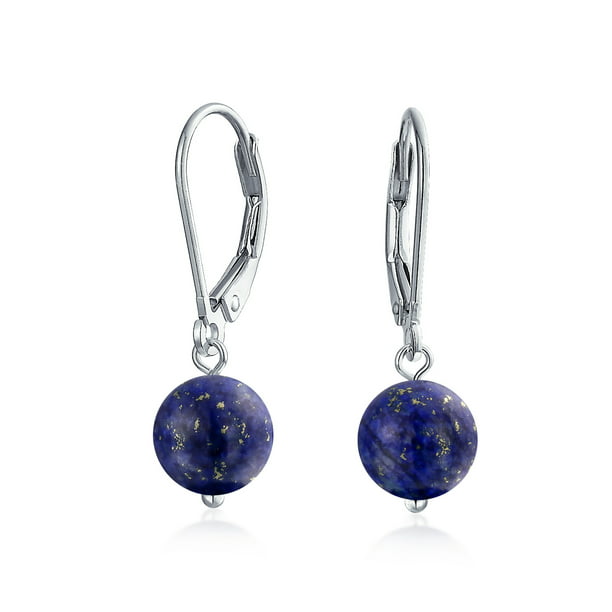 Fashion Handmade Blue Lapis Lazuli silver leverback Drop Dangle Earrings 
